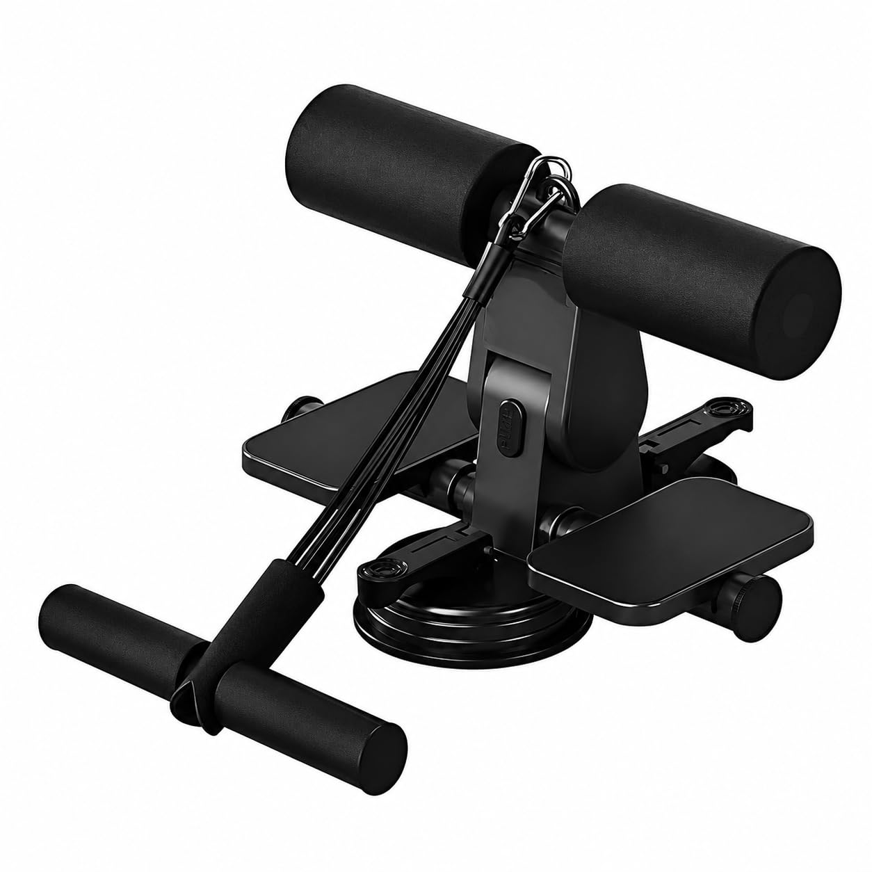 Jukusa Portable Double Suction Sit Up Bar, 3 Height Adjustable Super Strong Abdominal Muscle Trainer Device, Abs Home Floor Workout (Black)-image-48
