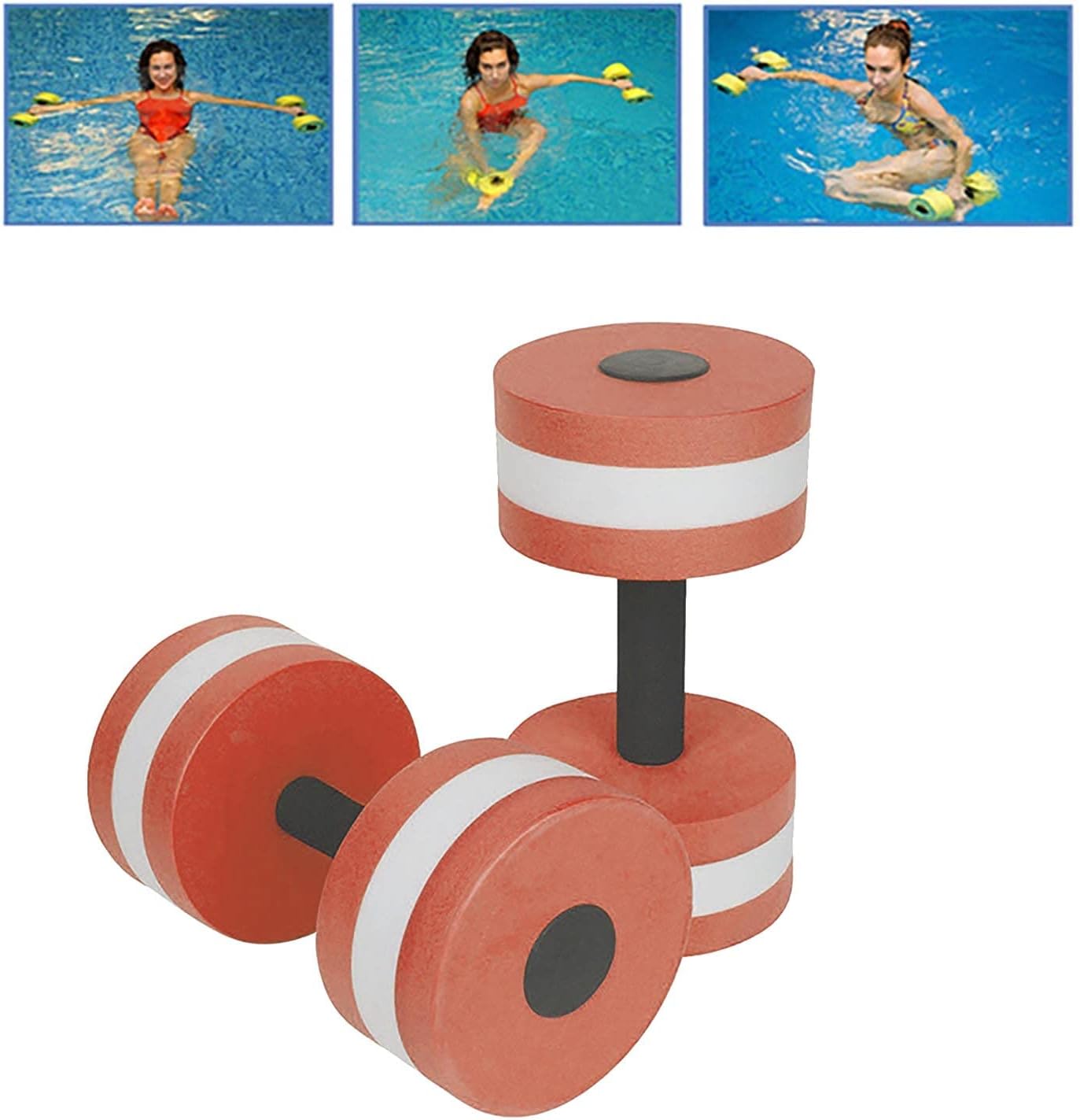 Aquatic Dumbbell Set, 2PCS Water Dumbells Pool Resistance Water Fitness Equipment Foam Dumbbell Water Aerobics Fitness Equipment for Weight Loss