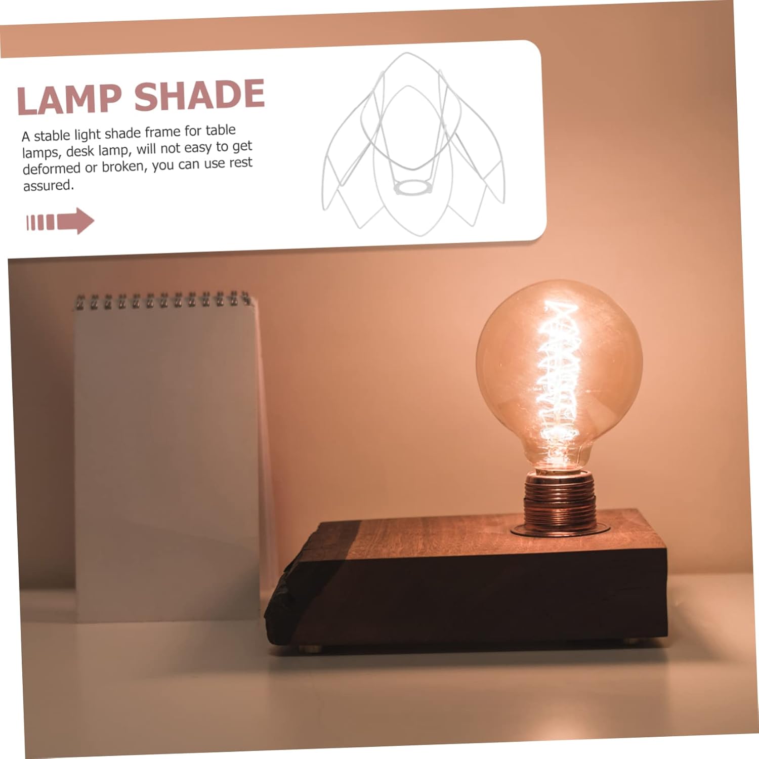 Lampshade Frame Iron Wire Light Shade Frame for Diy Table Lamps Sturdy and Modern Design Easy Installation Light Accessories for Home Office Cafe Decoration