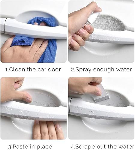 Miniatura 7 de GRTHTATI 10 unids transparente manija de la puerta del coche Scratch Potector TPU etiqueta de la puerta del coche universal películas protectoras