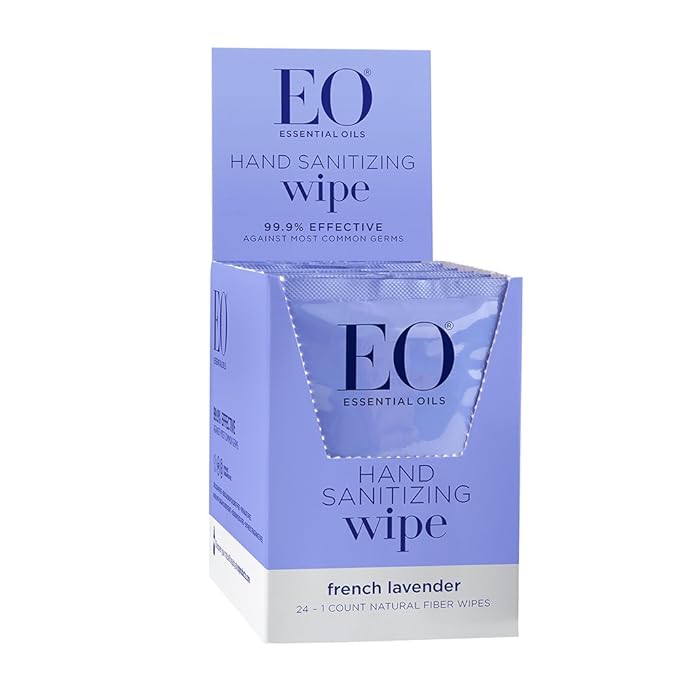 EO Hand Sanitizing Wipes, 24 Individually Wrapped Wipes