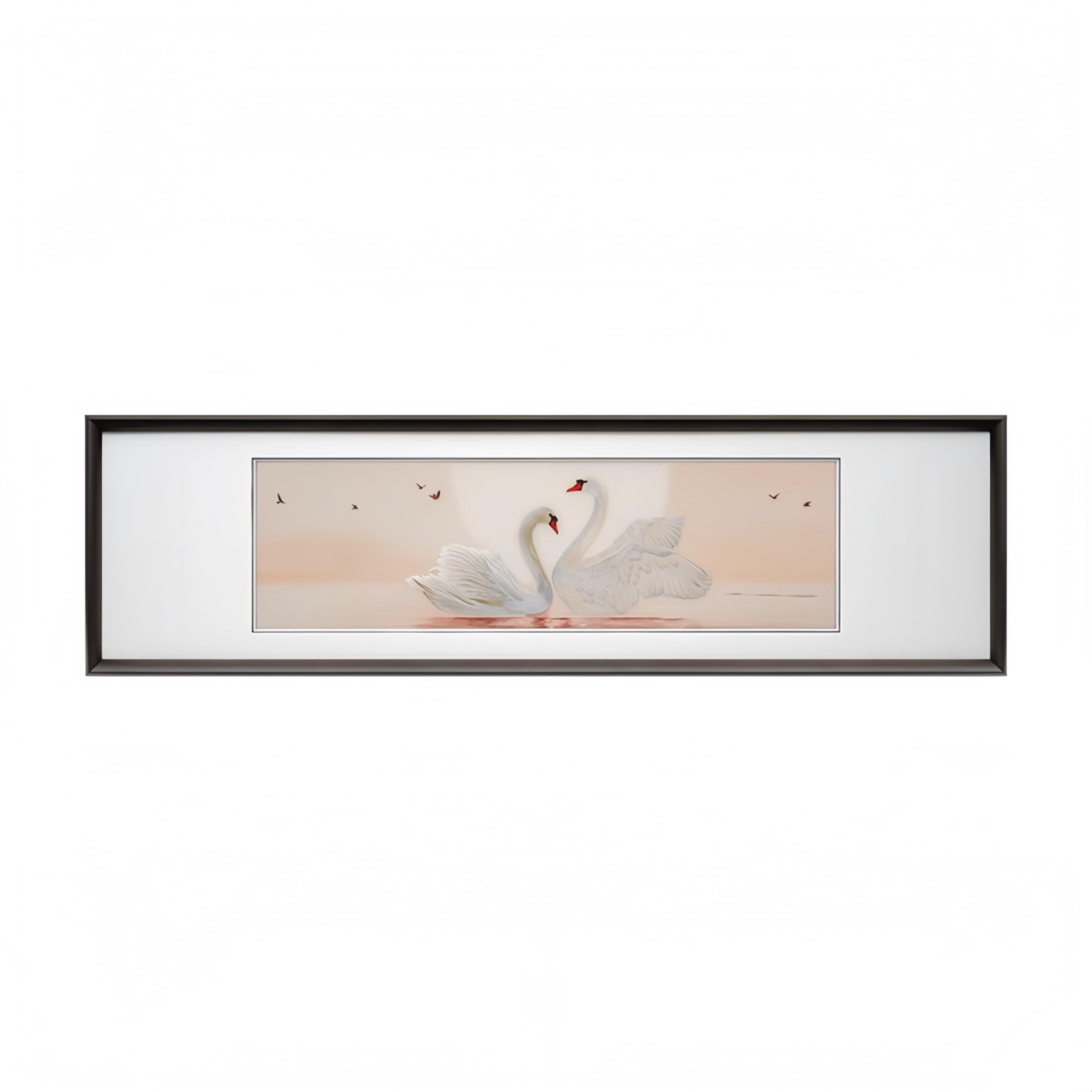 FENGSHUI-CAISHEN Cross-stitch, Embroidery for Swan Wall Art - Wall Decor for Living Room, Chinese New Year Decoration, Chinese Decor & Gifts