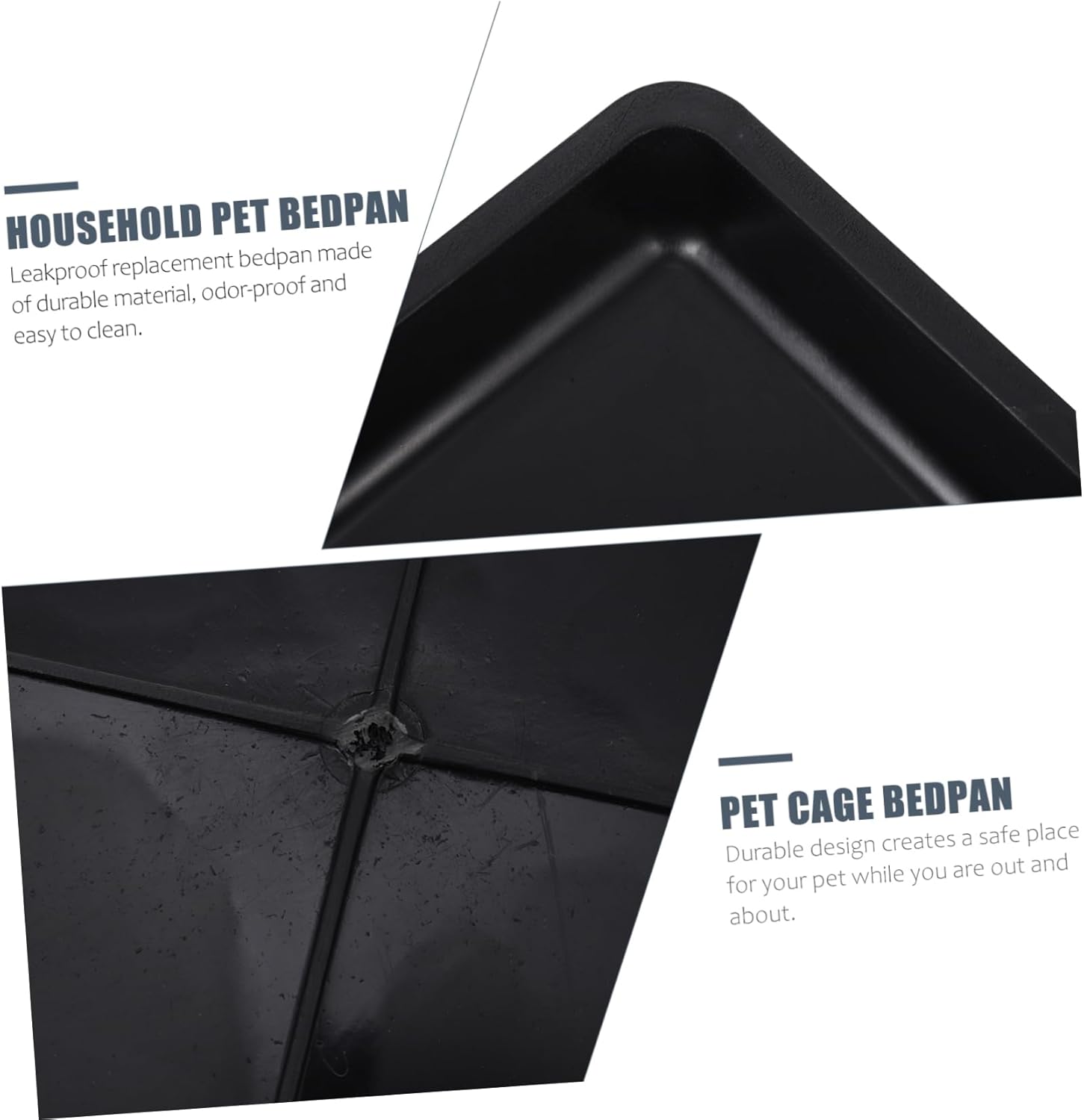 VANZACK 14.9 Inch Crate Tray Replacement - 2 Pack Heavy Duty Plastic Crate Pan for Large - Pet Potty Tray Easy Accessories Durable & Waterproof