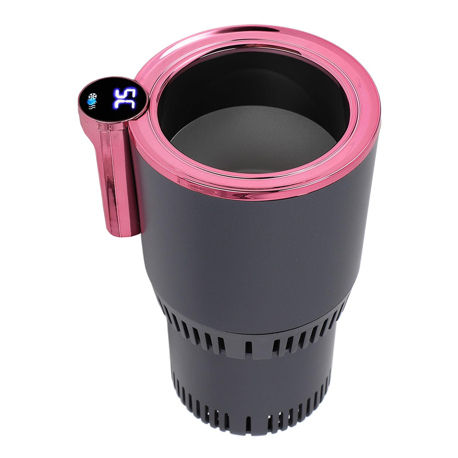 Calentador de Tazas para Auto, 2 en 1 Diseño Inteligente Semiconductor Enfriamiento Calefacción Pantalla LCD de Temperatura Control Táctil, Calentador y Enfriador de Tazas con Plug and Play