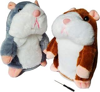 2 Pack Talking Hamster Toy Animal Talking Toys Repeats What You Say Mimicry Pet Talking Record for Boys and Girls