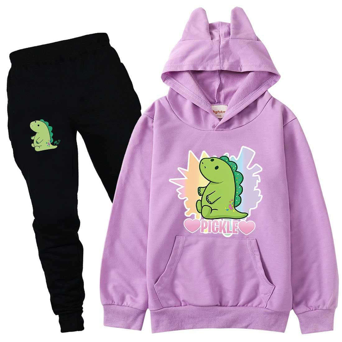 Rhymh Girls Moriah Elizabeth Sweatshirts Set Kids Hoodie and Pants 2Pcs Set Ranboo Crown Moriah Elizabeth Merch (purple,150cm,9 Years,10 Years)