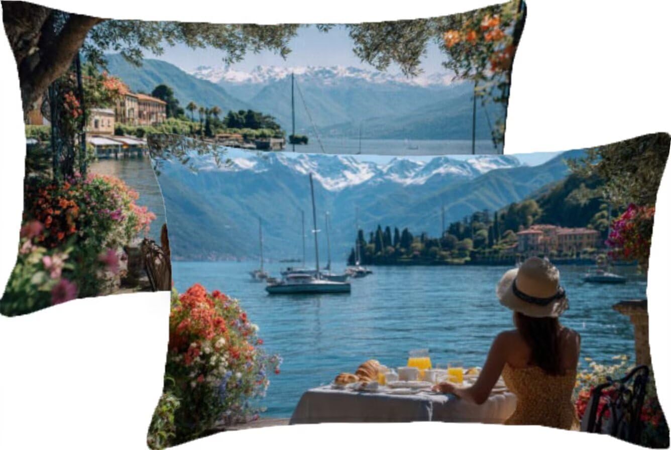 Housse coussin mer 60 x 40 cm pour embellir votre balcon et canape