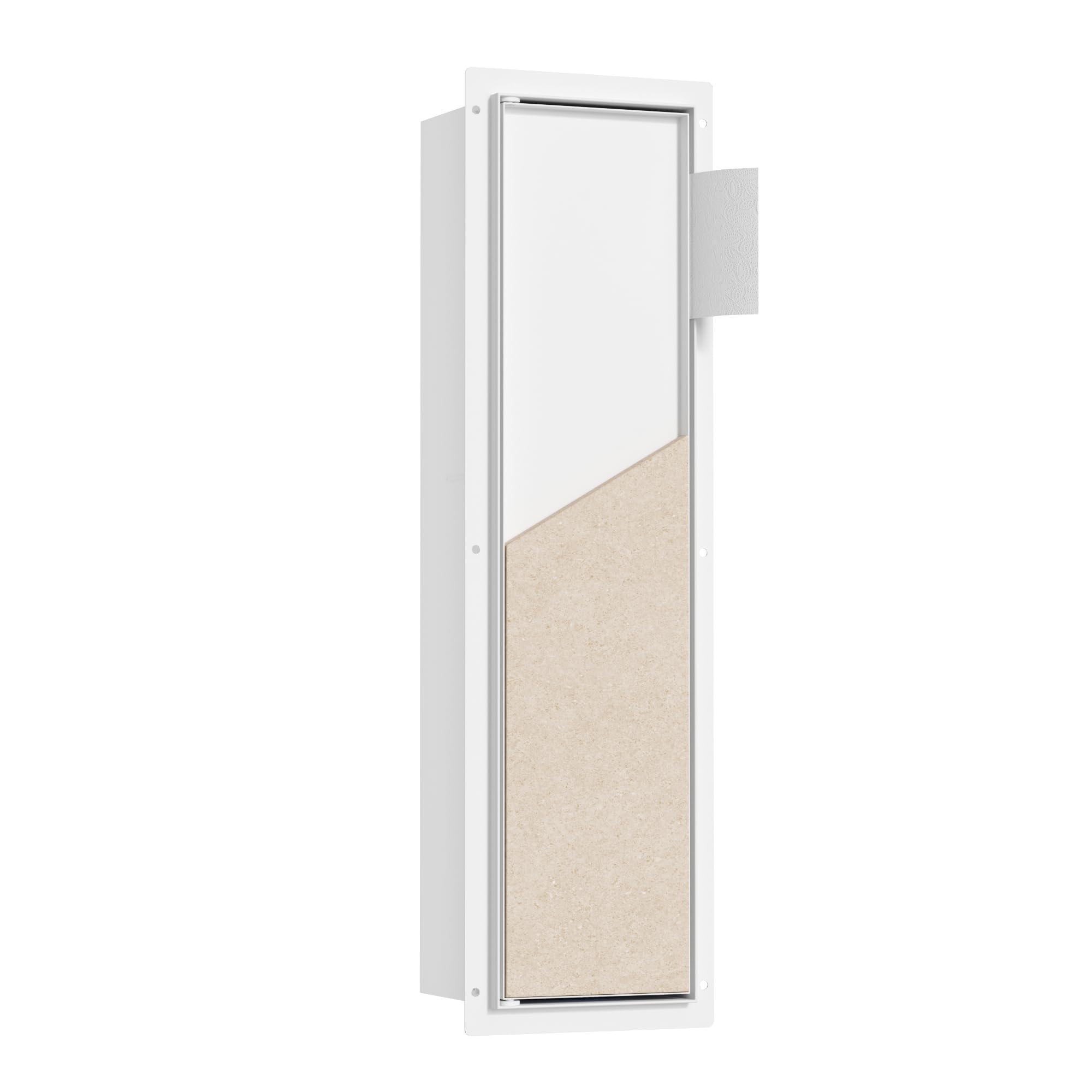Neodrain Unterputz Toilettenpapierhalter Edelstahl Badezimmerschrank Schwarz mit Ablage für Toilettenpapier Aufbewahrung & WC Bürstengarnitur, 67 x 19 x 15 cm