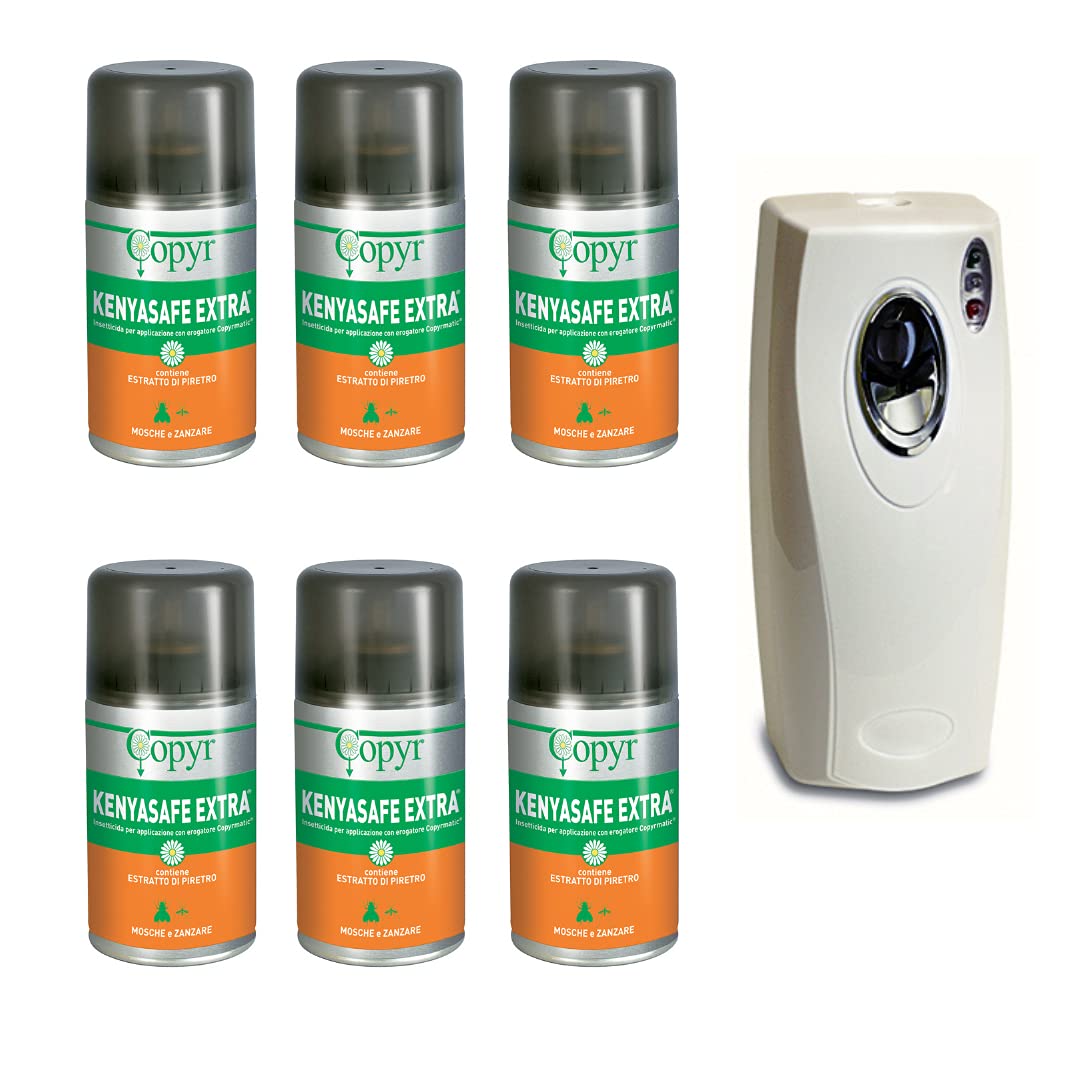 Kenyasafe Extra Pack Of 6 250 ml Insecticide Cylinders With Copyrmatic Distributor
