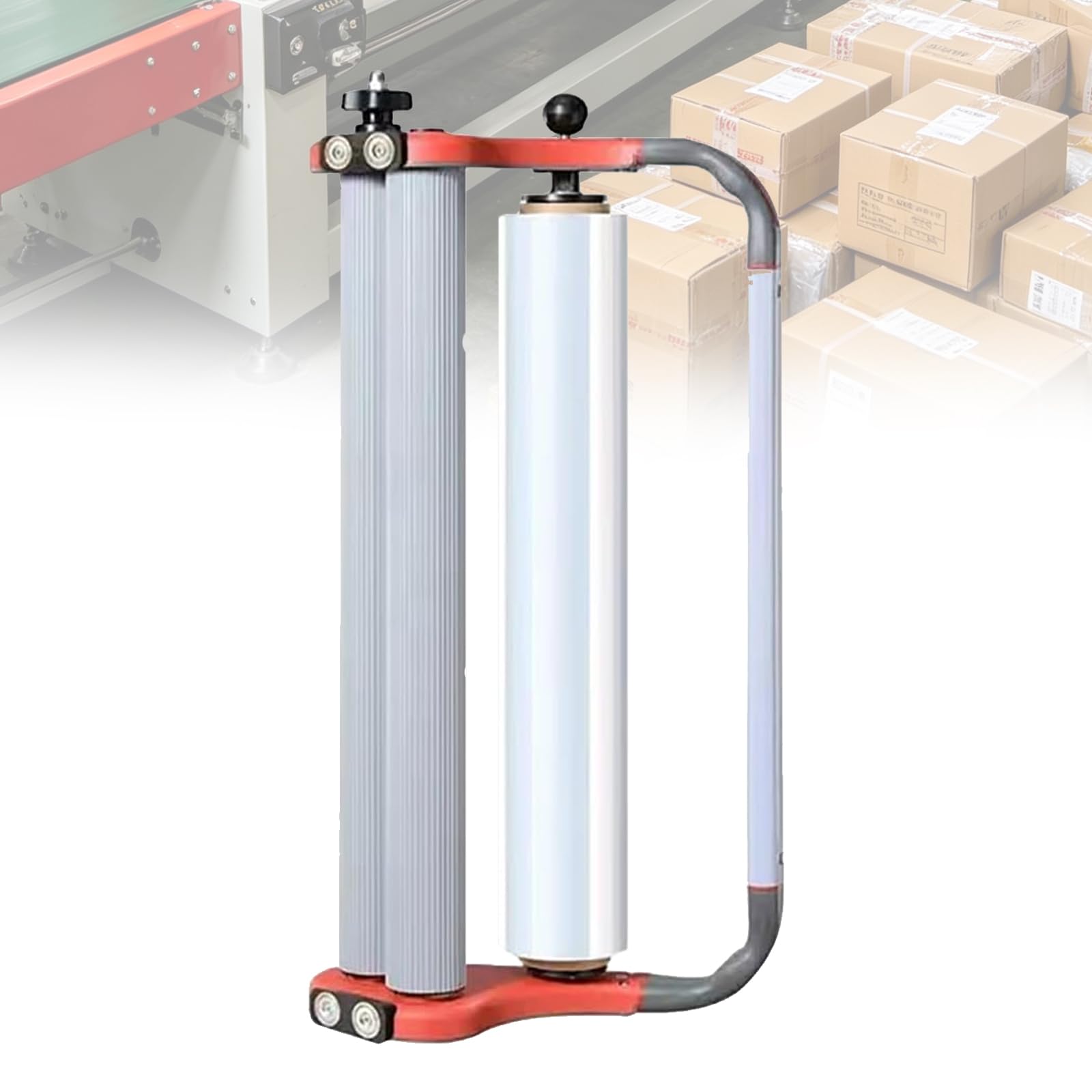 Eoweiot Manual Pallet Wrapper Tool, Adjustable Torque Stretch Film Dispenser, Industrial Strength Handheld Wrapping Machine for Food Packaging