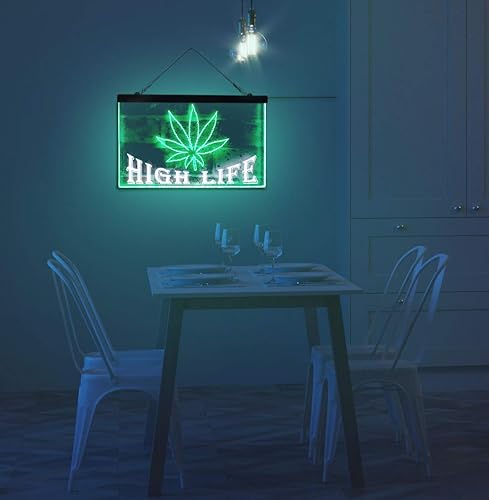 Miniatura 3 de AdvpPro st6-0403 - Letrero de neón con LED de doble color, 2 C, diseño de hojas de cáñamo de Marihuana