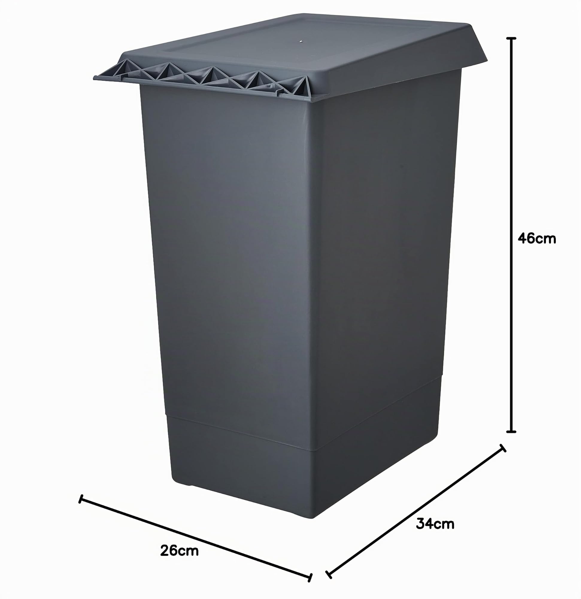 Elletipi Swing 2 Pbn Asg44 - Cubo de Basura automático de Puerta de plástico, Gran Capacidad, 24 litros