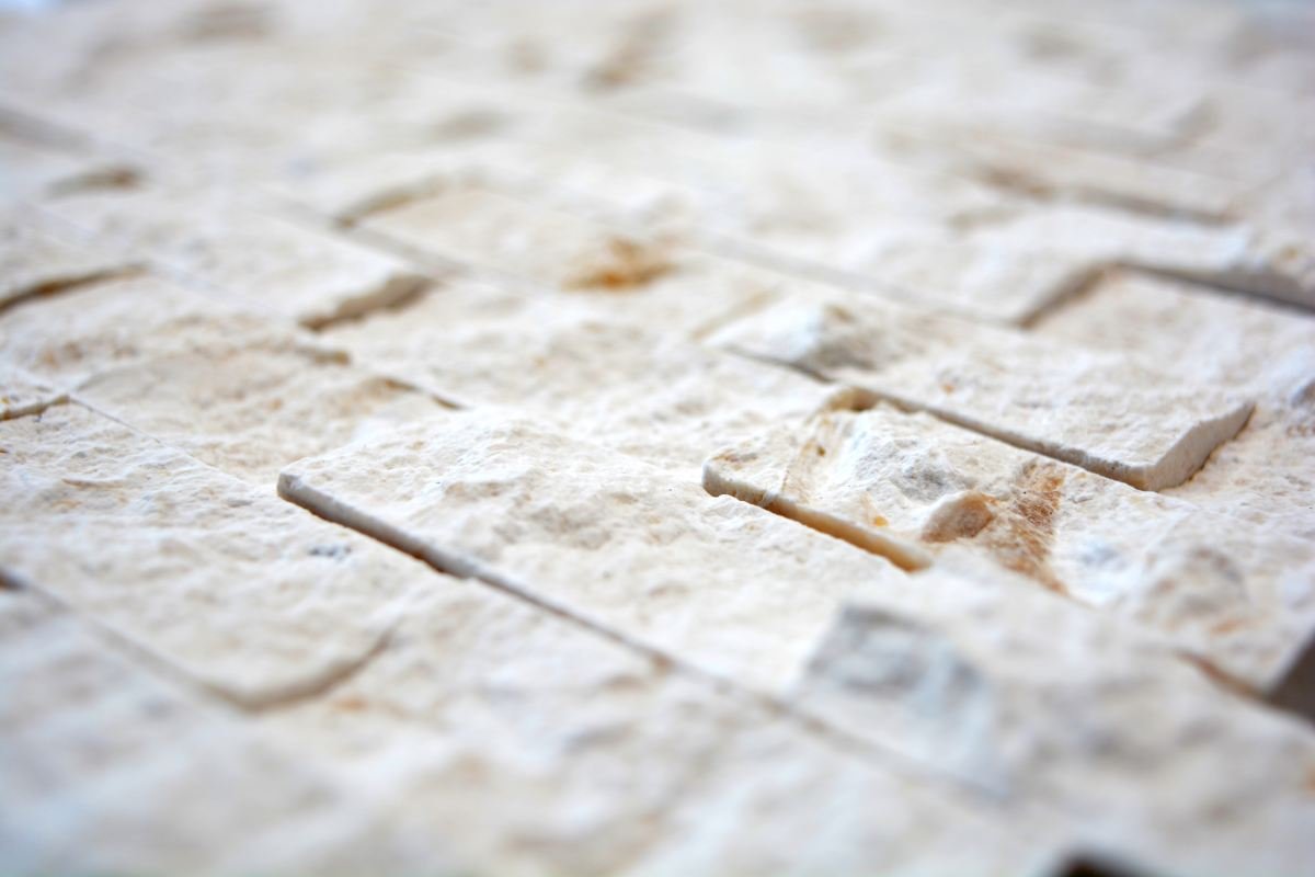 caliza Piedra natural Ladrillo Blanco 3d pared baño cocina