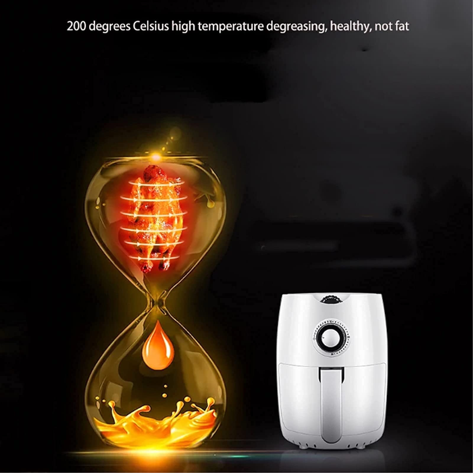Frytkownica Powietrzna Smart Air Fryer 1000W 2.2L Wielofunkcyjna Regulacja Pokrętłem Beztłuszczowa Zdrowa Frytkownica Zastąp Głęboką Frytkownicę Wygodna Rocznica