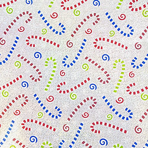 JAM Paper® Christmas Wrapping Paper - 25 Sq Ft - Silver Candy Canes Sparkle Gift Wrap - Rolls Sold Individually