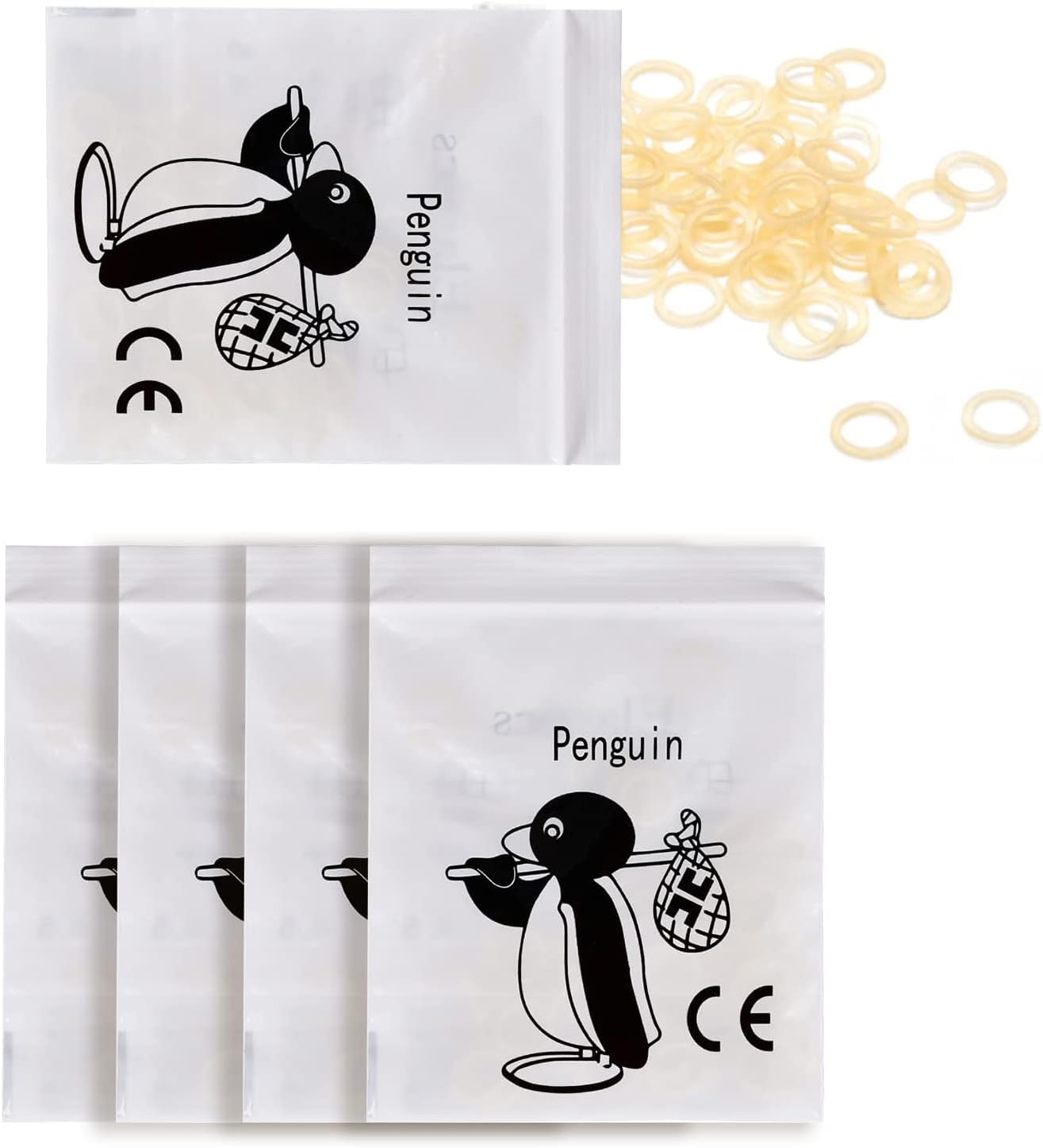 SYOSI 500 Pcs Orthodontic Elastic Rubber Bands Dental Rubber Bands for Dentist Clinic Orthodontic Supplies, for Dreadlocks, Hair, Braids, Fix Tooth Gap (Penguin)