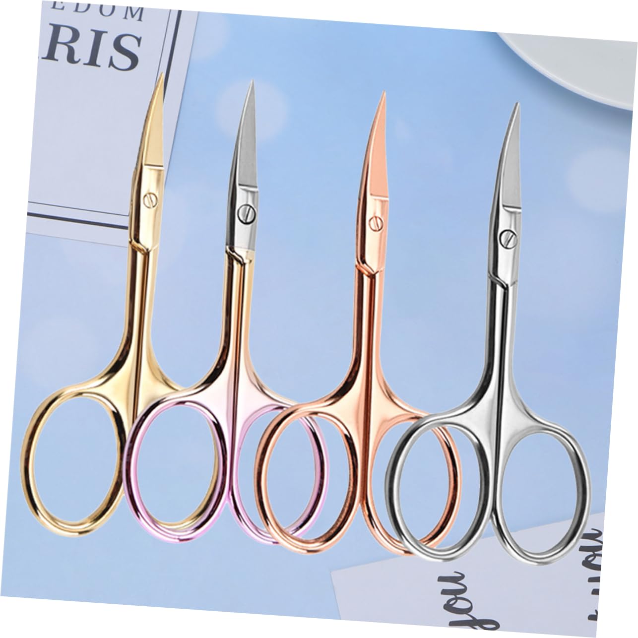 FRCOLOR 12 Stk Schere Mit Gerader Spitze Nasenhaarschere Für Männer Hundepflegeschere Pflegeschere Männer Schnurrbartschere Gebogene Nasenschere Mann Augenbrauen Trimmer Rostfreier Stahl