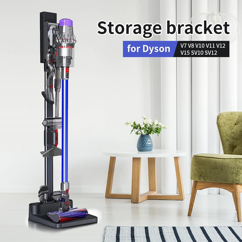 WuYan Supporto per aspirapolvere autoportante, porta-rack, accessori, stazione di ricarica per Dyson V7, V8, SV10, V11, SV12, V15 WuYan Supporto per aspirapolvere autoportante, porta-rack, accessori