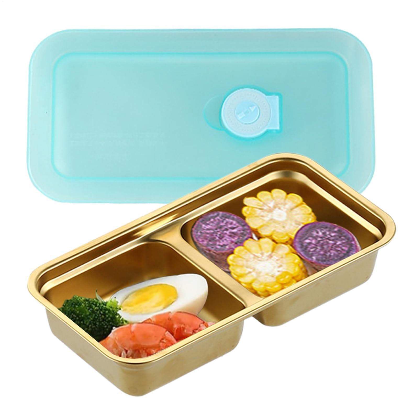 Fiambrera de Acero Inoxidable, Recipiente para almacenar Alimentos con Tapa, Estuche metálico Resistente a Fugas para Preparar Comidas.