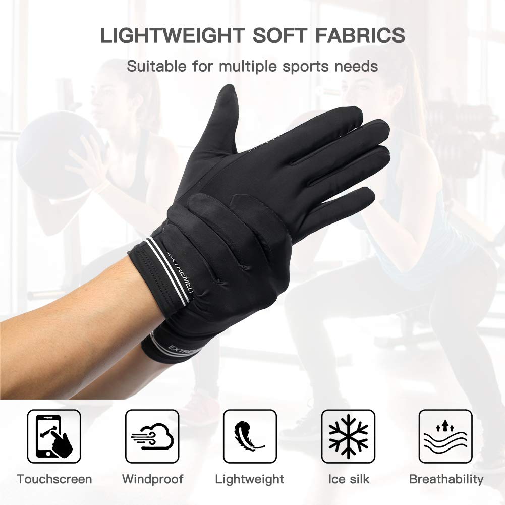 BARCHI HEAT Laufhandschuhe Herren Damen, Kühlung Vollfinger Ice Silk Arbeitshandschuhe mit Palm Anti-Rutsch Sonnenschutz zum Radfahren Wandern Fahren Outdoor Sport
