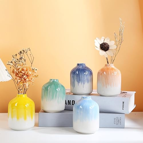 Miniatura 8 de Jarrón de cerámica para decoración del hogar, florero de cerámica, florero seco, decoración de sala de estar, arreglo floral decoración de