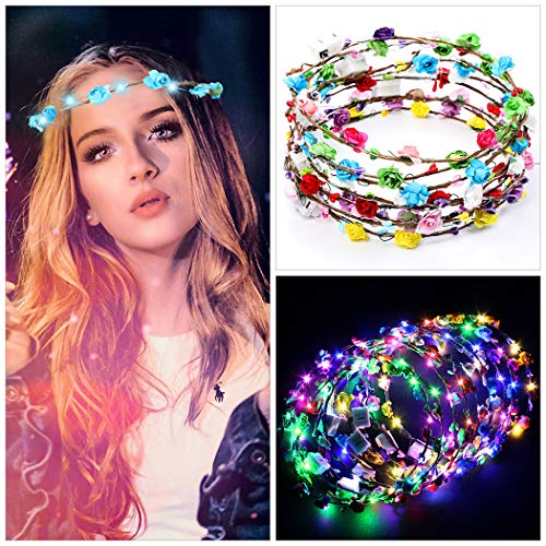 Fascigirl Bloemenhoofdband, 10 stuks led-bloemenkrans, slinger, haaraccessoires, wijnstok, hoofdband, voor dames… - Image 7