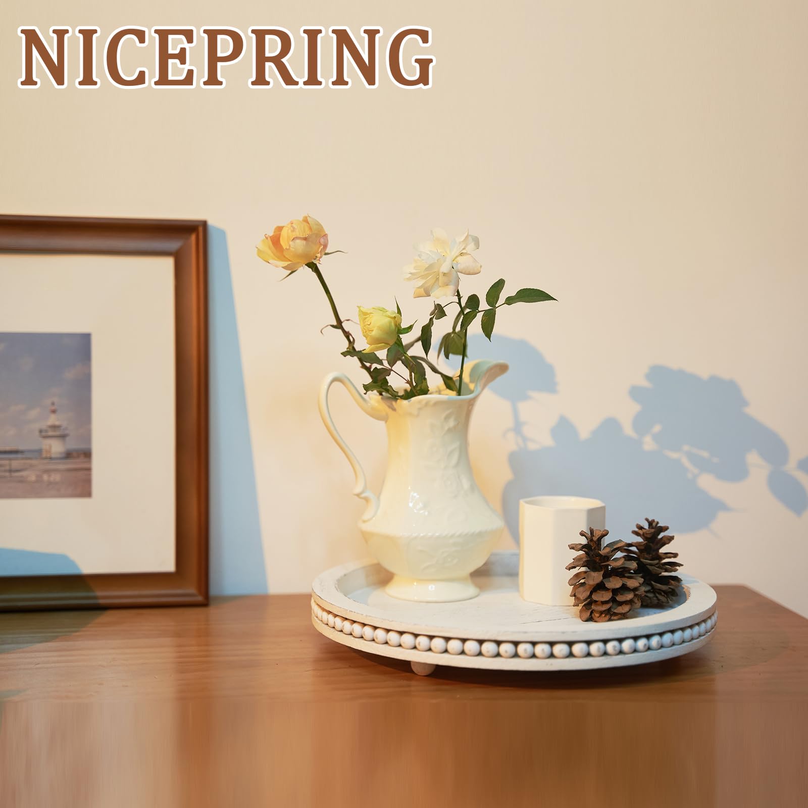 Plateau Décoratif, Plateau Tournant, Bois : Rustique, Rond, Plateau En Bois Lazy... | Bol