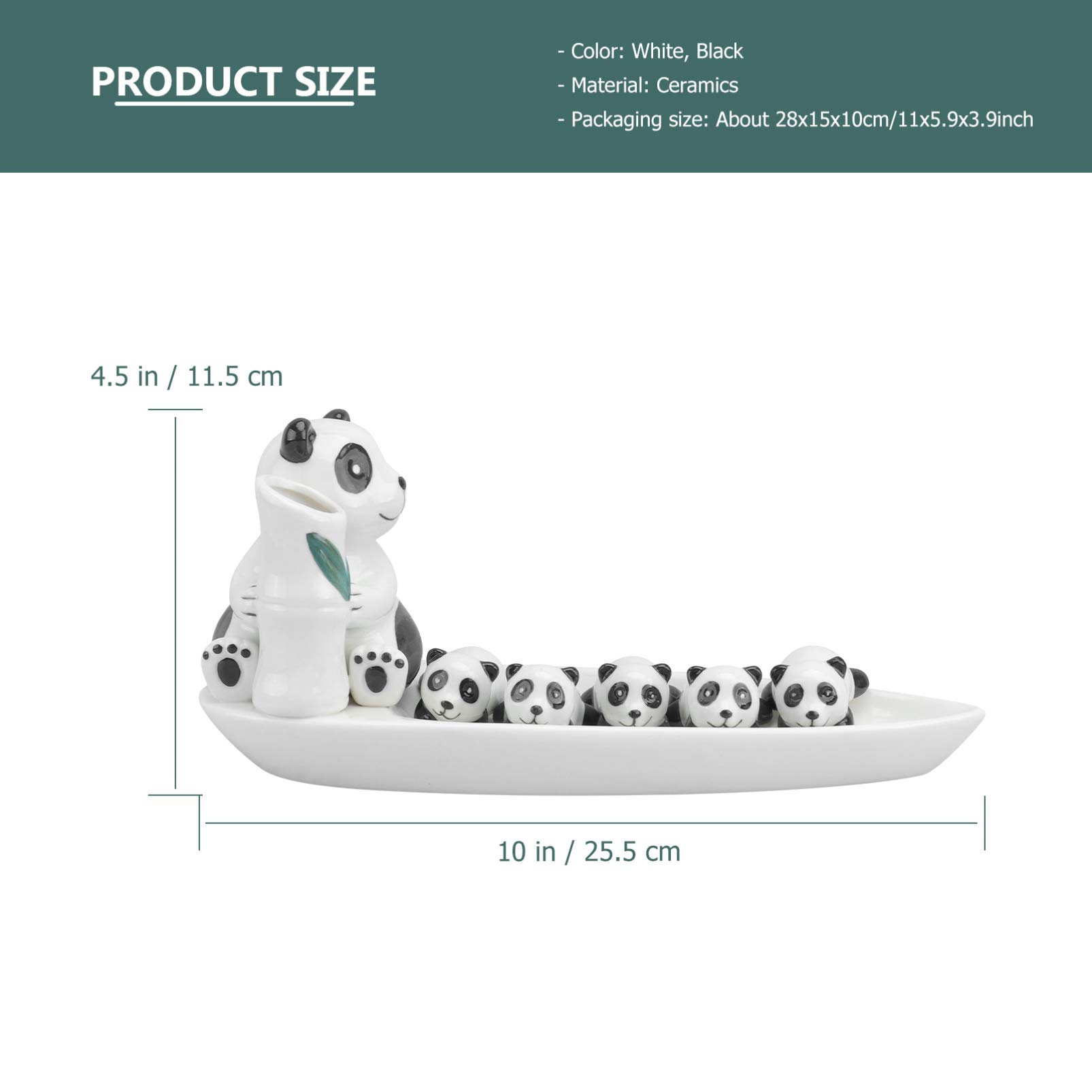 PRETYZOOM 1 Set Stäbchenhalter Essstäbchen Halter Keramik Panda Figur Statue Ornament Stäbchen Stehen Esslöffel Ständer Halter für Zuhause Geburtstag Ostern Party Tischdeko