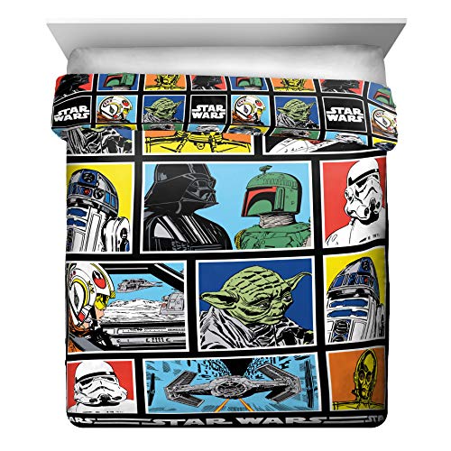 Image of Star Wars Queen Comforter Set 5 Piece Soft Bedding for Boys, Multi | Darth Vader, Bed in a Bag, Comforter Sheets Pillowcases, Official Product, Soft Microfiber, Machine Washable, Boys Gift