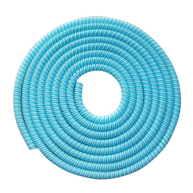 iTronix 1.4 Meter Spiral Cable Protector for All iPhone/Android Mobile Charging Cables (Pack of 1) (Sky Blue)