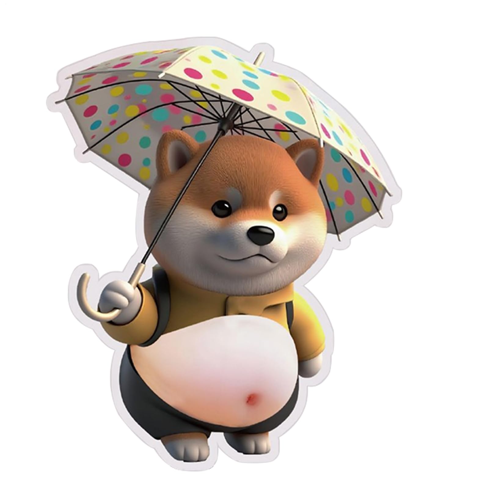 Pufy - Adesivi a forma di cane in stile cartone animato, per feste con design a ventre schiacciabile, set di adesivi rialzati in PVC, giocosi con funzione tattile di stampa, per cover del telefono