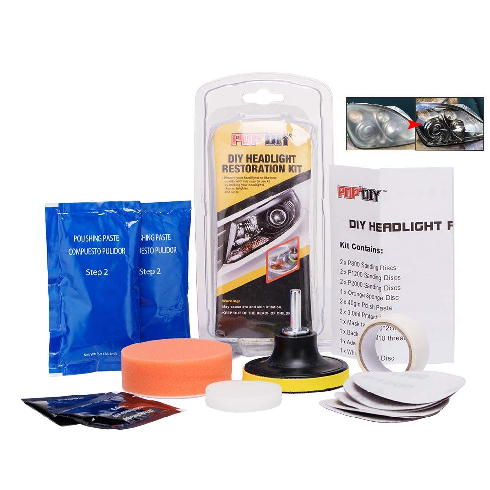 WorldCare® Headlamp Lenses Cleaning Kit DIY Restore Faded Discoloured