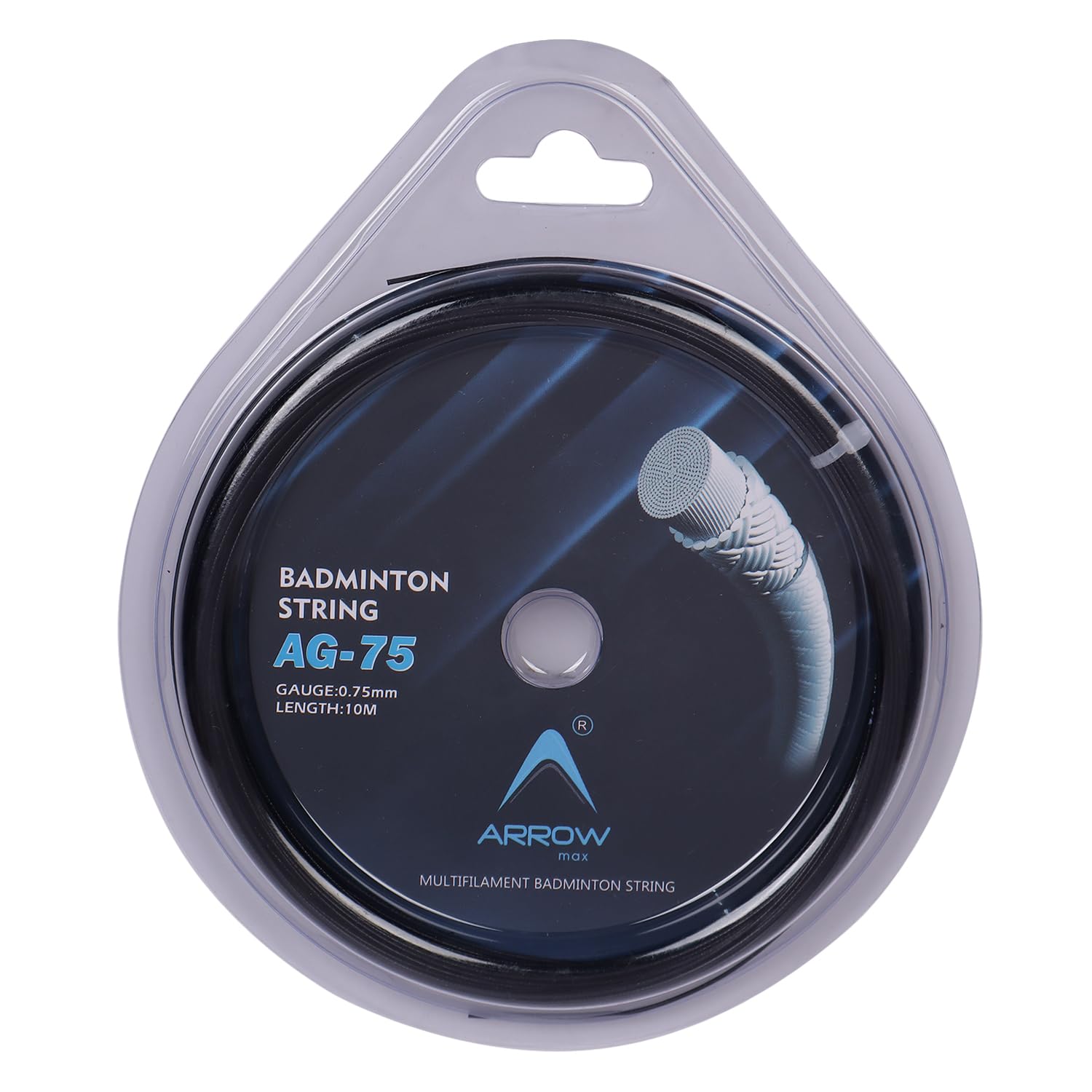 ArrowMax Basic Starters High Resilience Badminton Gut Strings for General USE (AG75 0.68) Badminton String- 10.3 m (Black)-image-9