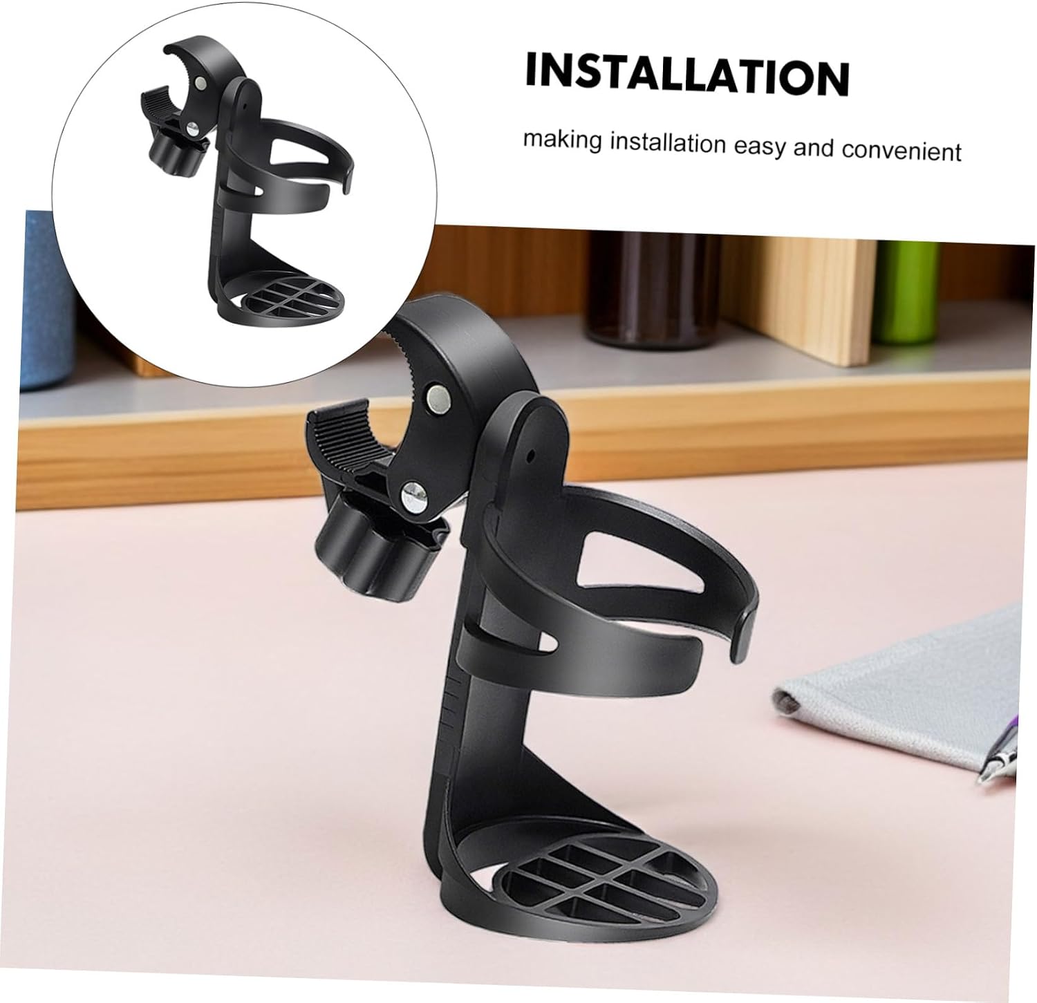 DOITOOL 3pcs Universal Walker Cup Holder for Mobility Aids, Scooter and Wheelchair Drink Holder Attachment, Compatible with Rollators and Trolleys for Outdoor and Daily Use
