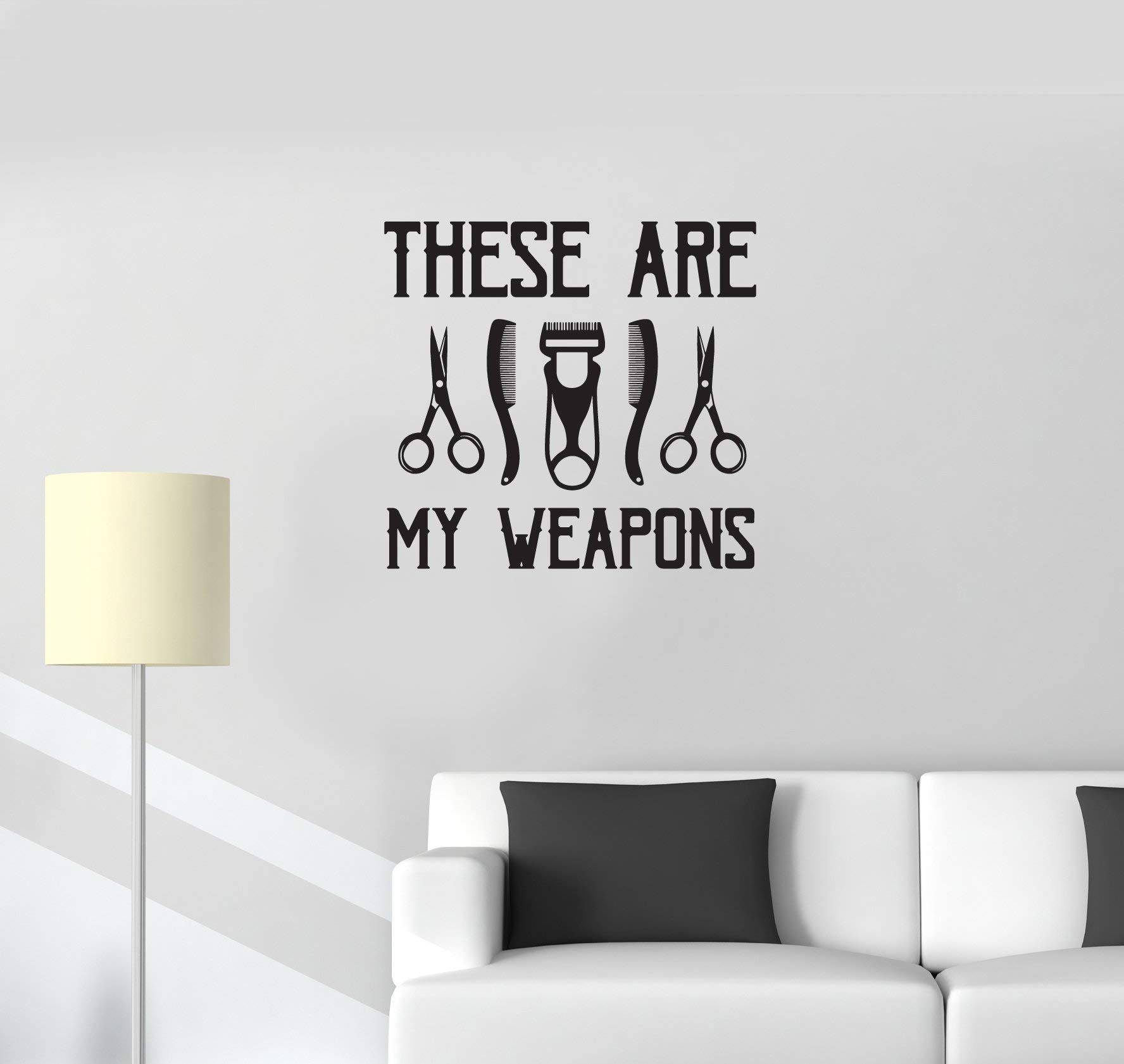 VVWV Beauty Parluor Wall Sticker Decal Quotes Hair Saloon Barbershop Black Vinyl Die-Cut Decals L X H 45 X 45 Cms