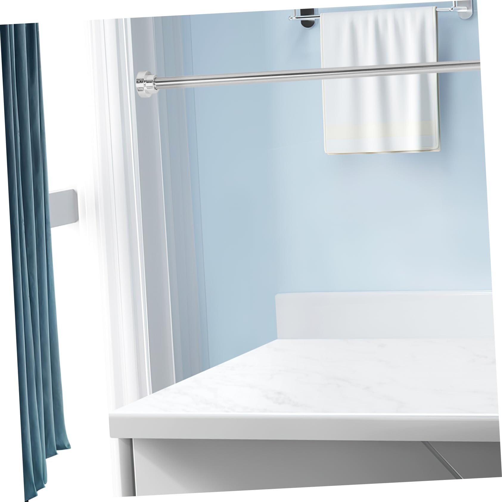 Tringle à Rideau de Bain Télescopique Réglable en Acier Inoxydable | Perçage, Longueur 155 à 260cm, Argenté, pour Bain et Rangement Domestique
