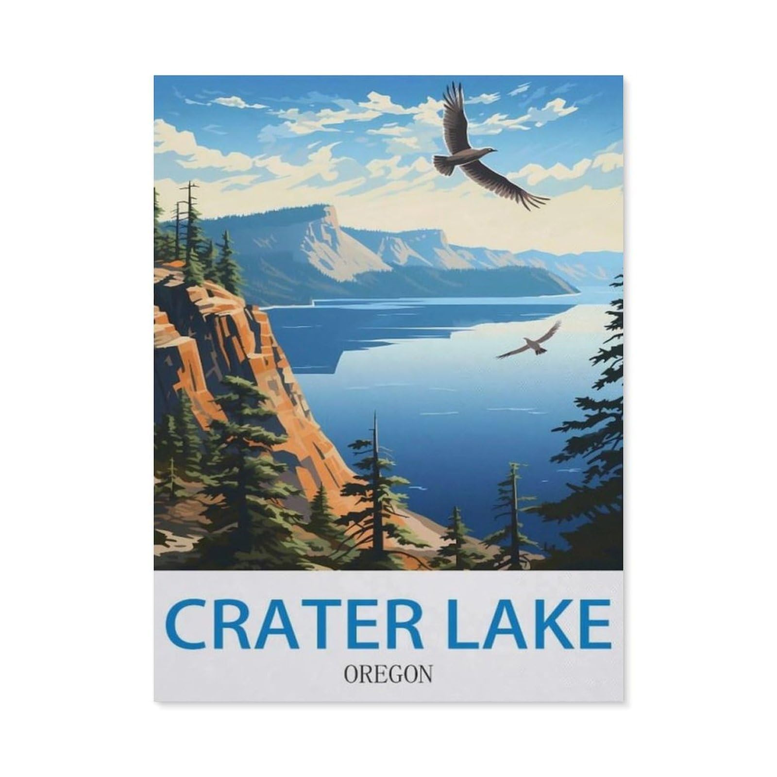 BEAYODKP Diamond Painting Kits for Adults and Kids，Crater Lake Oregon，Full Drill Round Rhinestone Paint with Diamonds（30 x 40 cm/11.81 x 15.74 inches）-CO86