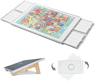 PITAPITA Puzzle Board 1500 Piece, Rotating Puzzle Board with Drawers and Cover, Portable Jigsaw Puzzle Table for Adults and Kids - 35”X 27”, Portable Puzzle Table - 2-in-1 Reversible Design