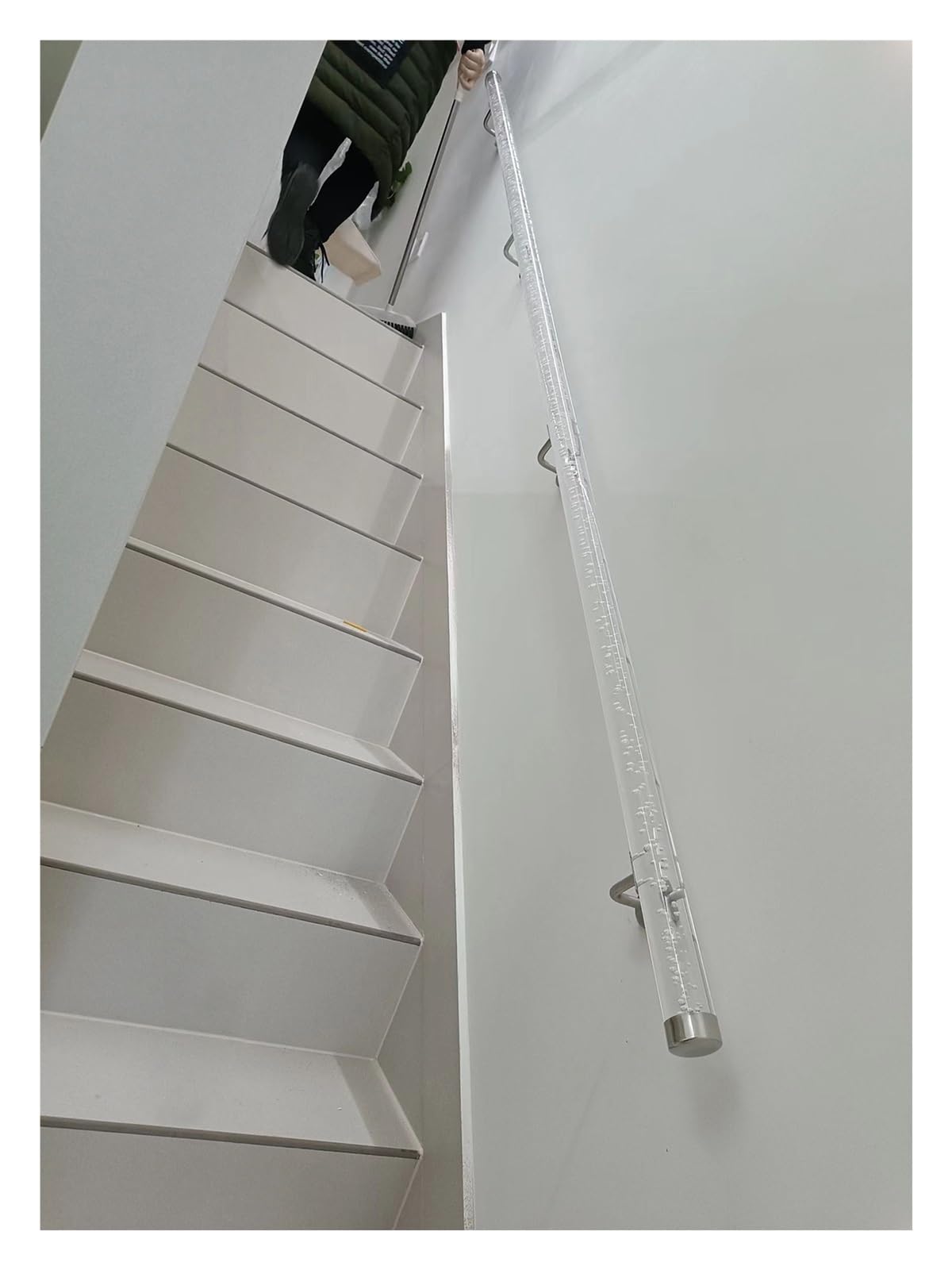 Custom Clear Acrylic Stair Handrail Kit - Adjustable Length (1.6ft to 20ft) - Durable & Stylish Solution for Home(Transparente,50cm(1.6ft))