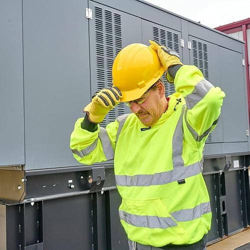 Miniatura 3 de J. J. Keller & Associates, Inc. Sudadera de alta visibilidad, capucha, tipo R clase 3, poliéster, verde lima, SAFEGEAR