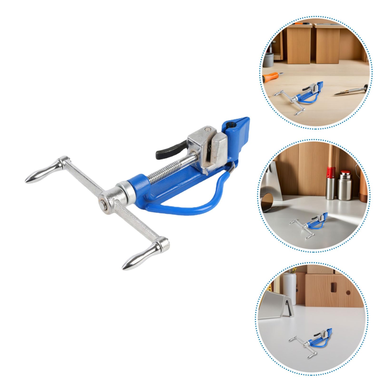 Cabilock Cortador de apriete Afectador de bandas de metal tensor de flejado de acero inoxidable Herramienta de unión de acero inoxidable herramienta de bandas Aleación de zinc Azul