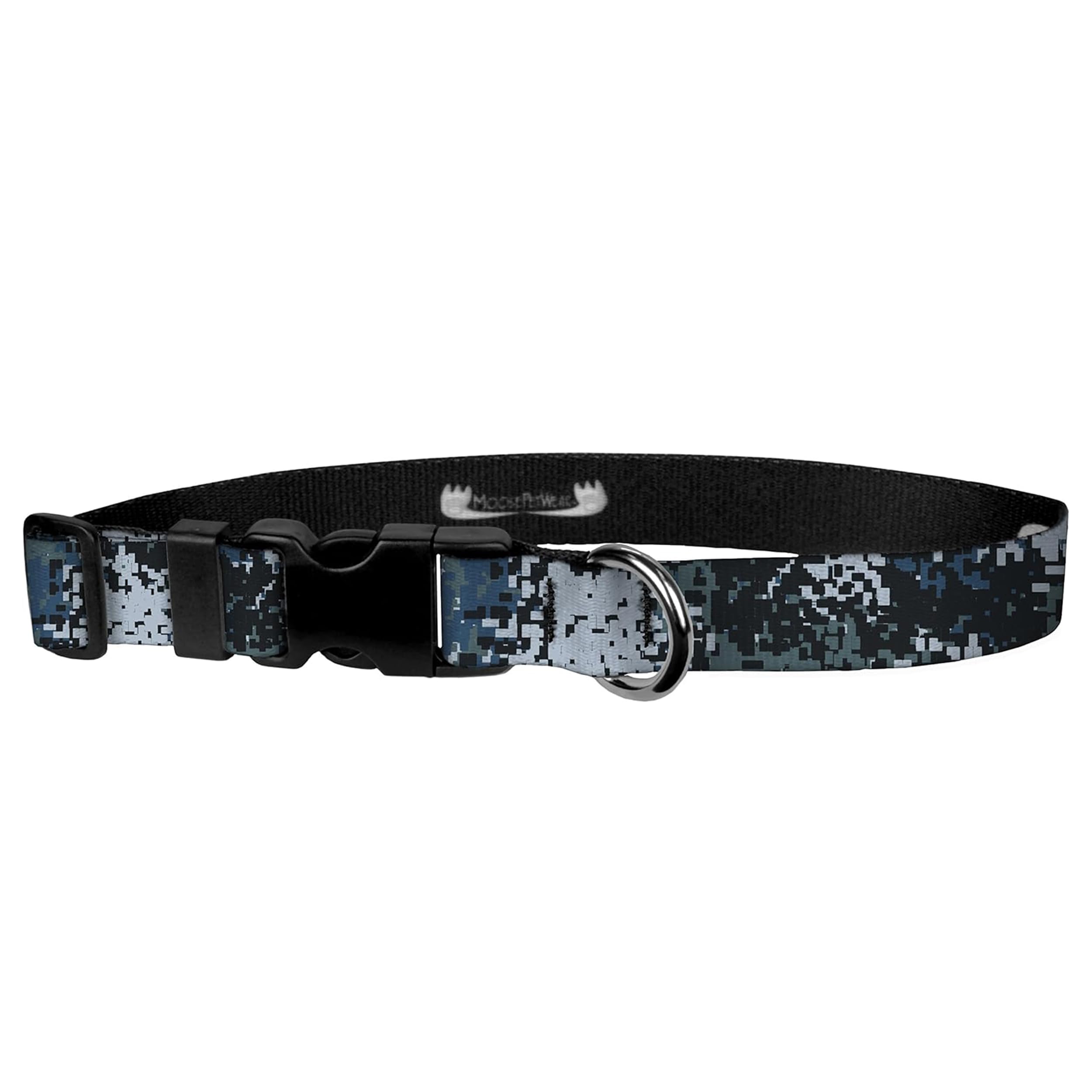 Camo Dog Collar - Camouflage Print Adjustable, D Ring, Side Release Buckle - 1 Inch Adjusts 16-27 Inches, Extra Large, Digi Camo Blue