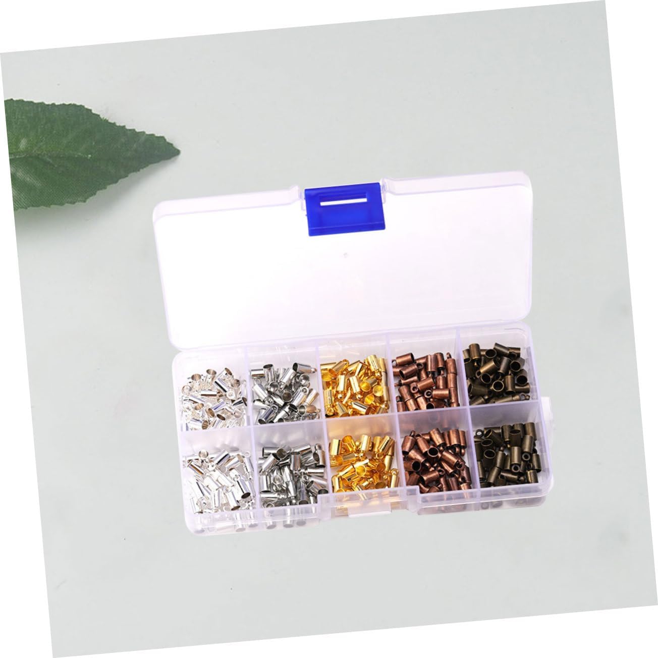Veemoon 300PCS Brass Cord End Caps for DIY Jewelry Making Jewelry Accessories for Necklaces Bracelets and Tassels for Leather and Lace Crafts