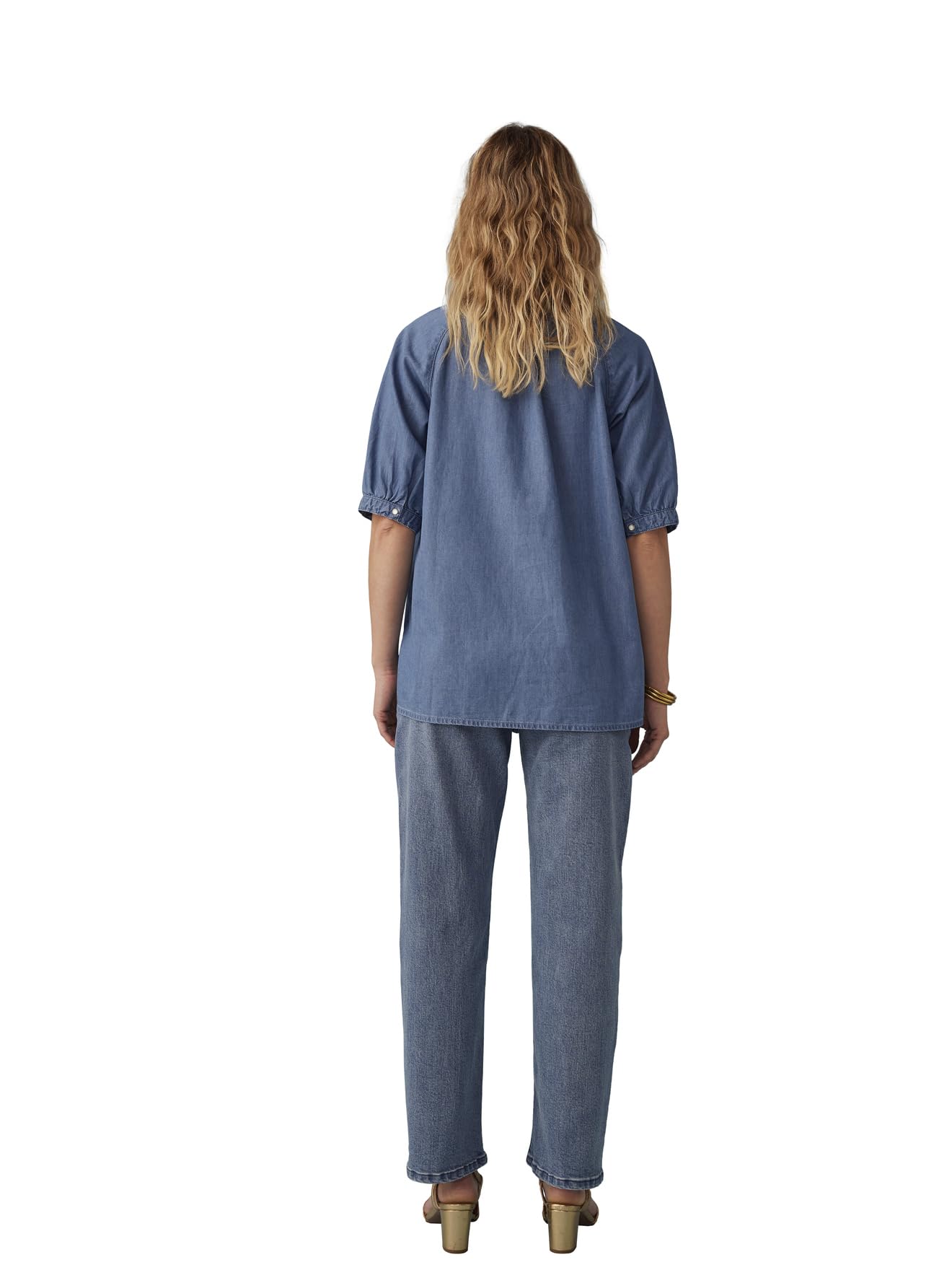 ENVIE DE FRAISE Blouse Grossesse en Denim léger Manches Courtes
