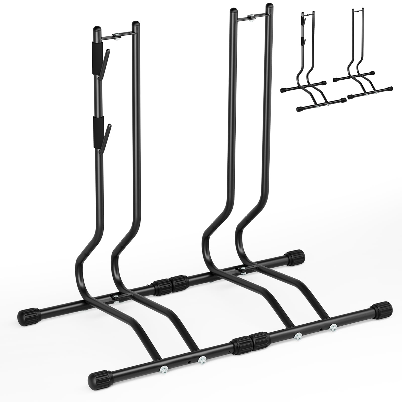 TLGREEN 2 x Fahrradständer Boden,Abnehmbar Bodenständer Fahrräder,Fahrrad Montageständer mit Haken,Reifenbreite bis 70mm,20-27 Zoll,Fahrradhalter Reparaturständer,für Mountainbike MTB Rennrader