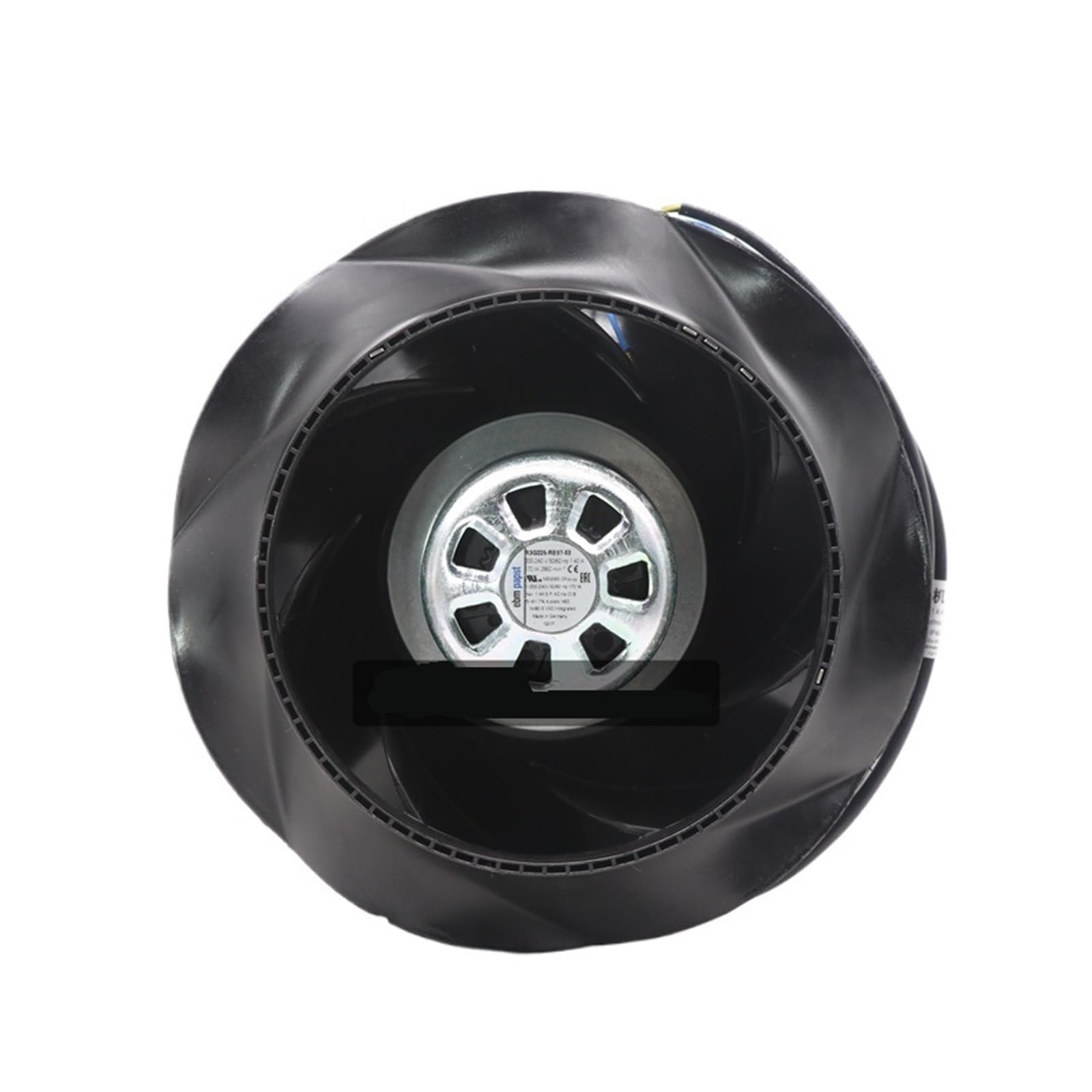 YACODLUL R3G225-RE07-03 220V AC 170W EC Motorized Impeller Bearing Centrifugal Cooling Fan