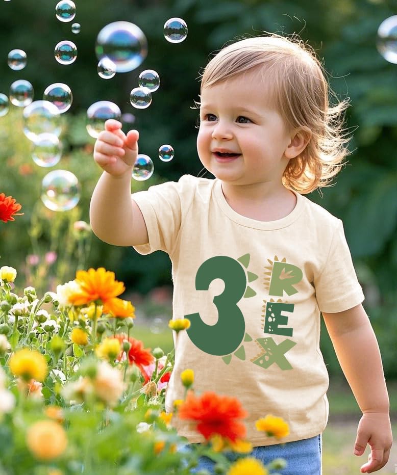 Image of Toddler Boys Girls 3rd Birthday Shirts for Baby Kids 3 Years Old Birthday Outfit for Party Short Sleeve Tshirt