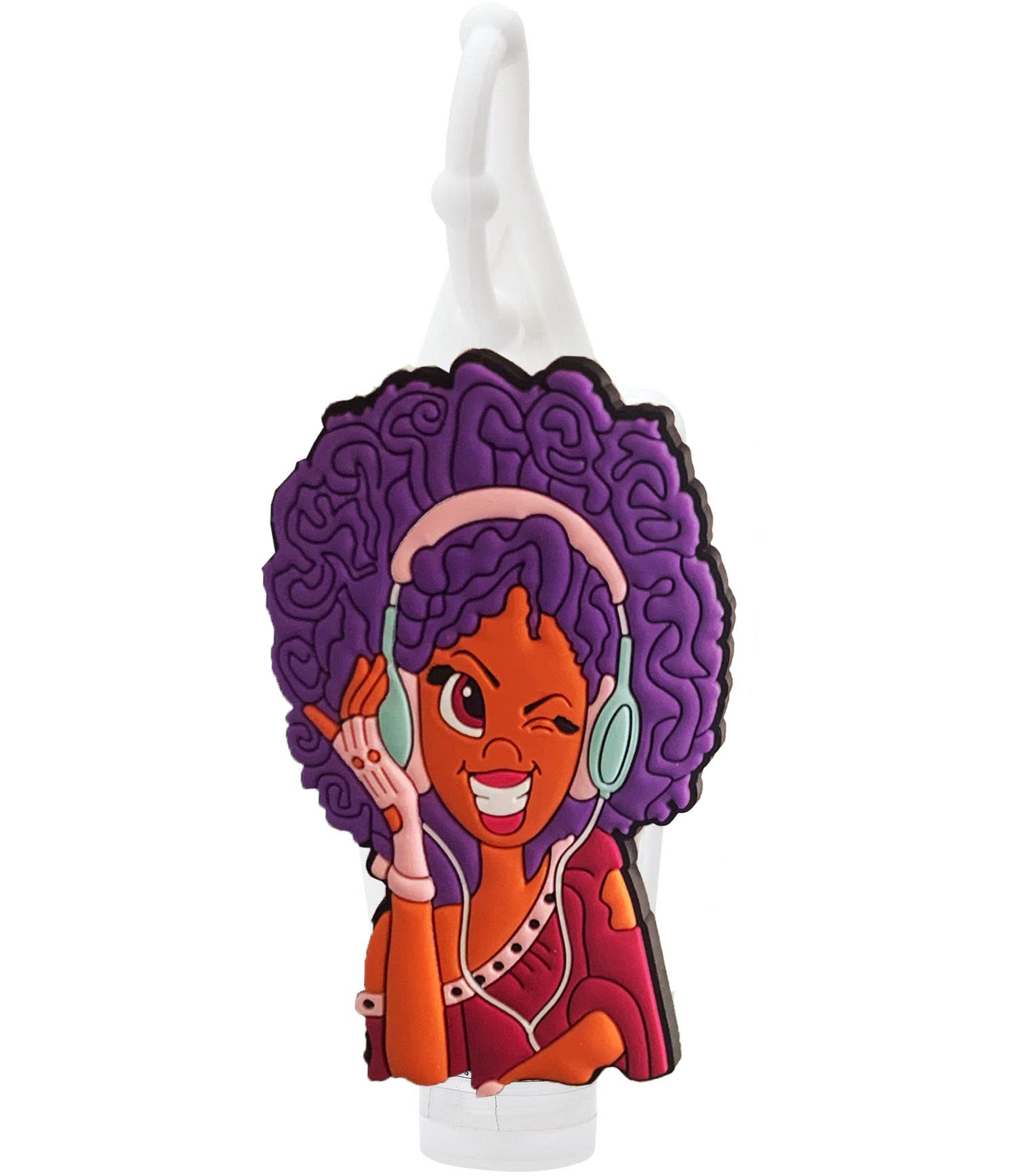 African American Hand Sanitizer Holder Cute Afro Girl Hand Sanitizer Holder for Backpack, Compatible with 1 oz Bottle Case Black Girl Magic PVC Holder
