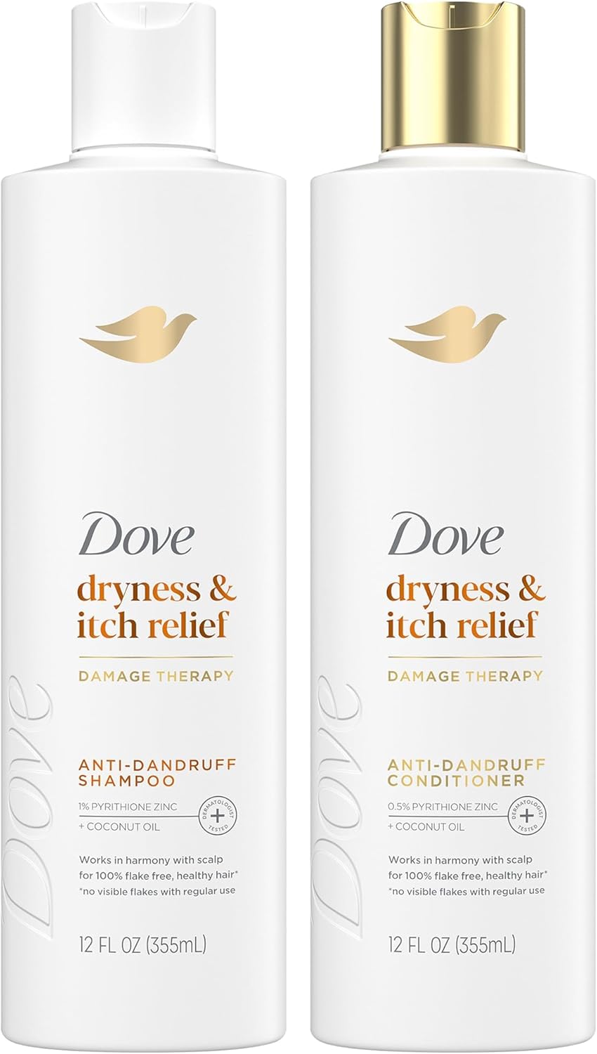 Dove Derma Care Scalp Anti-Dandruff Shampoo And Conditioner Set For Dryness & Itch Releif
