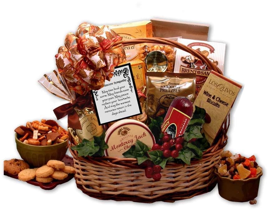 Sympathy Gift Baskets - With Sincere Sympathy Bountiful Gourmet Sympathy Gift Basket